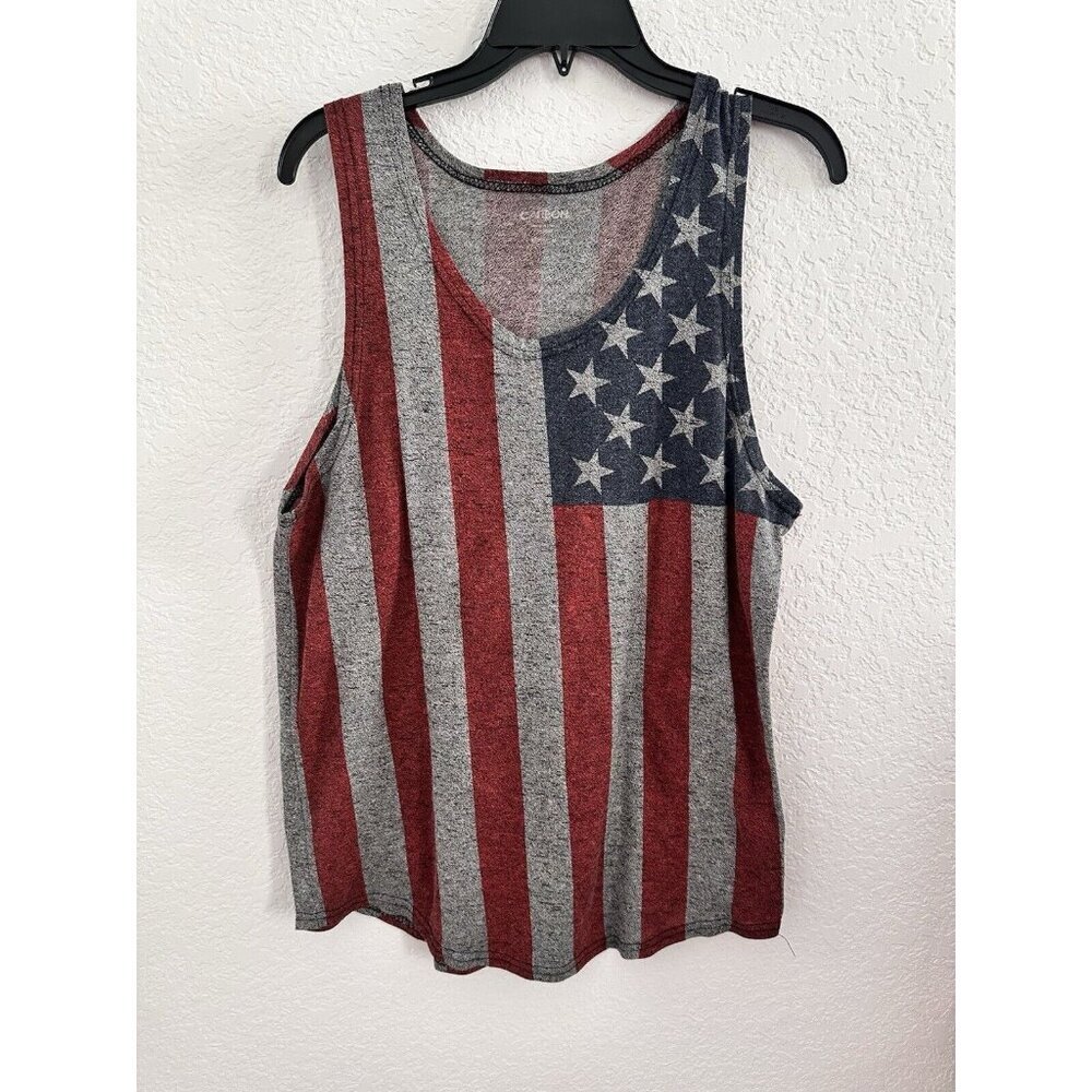 Carbon Men's Heathered American Flag Tank Size‎ Med Workout Loungewear Outdoors